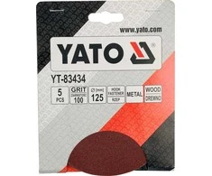 Toya Sa Poland Švitrinis popierius prilimpantis 125mm (Velcro) 5 vnt/pak. P100 (YT-83434)