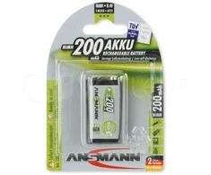Akumuliatorius 6HR61 (E-Block, R22, 6R61, 6F22) 8.4V 200mAh Ni-Mh ANSMANN