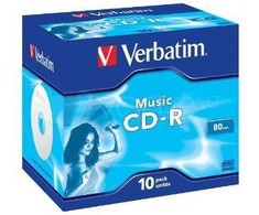VERBATIM audio CD-R 80 min. / 700 MB 16x 10 pakelių papuošalų dėklo krištolinis paviršius, spalvinkite gyvai