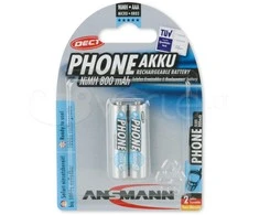 1x2 Ansmann maxE NiMH rech.bat. Mikro AAA 800 mAh DECT TELEFONAS