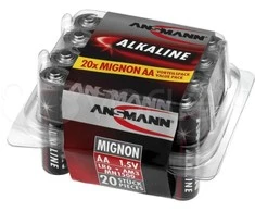 1x20 Ansmann Alkaline Mignon AA LR 6 raudonų linijų dėžutė