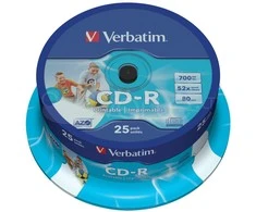 VERBATIM CD-R 25vnt pakuotė, PRINT 43439
