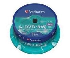 Verbatim (43639) DVD-RW rietuvė 4.7GB 25vnt.