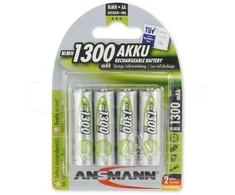 1x4 Ansmann maxE NiMH rech. šikšnosparnis, Mignon AA 1300 mAh