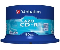 Verbatim CD-R AZO Crystal 0,7 GB, 52 x 50 Pakuotės velenas