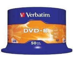 DVD-R Verbatim [ torto dėžutė 50 | 4,7 GB | 16x | matinis sidabrinis ]