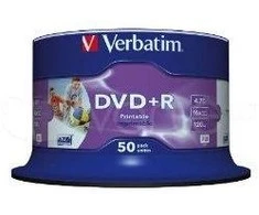 Verbatim DVD+R diskai, su spausdinamu paviršiumi, 50 vnt. x 4,7 GB