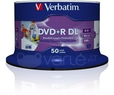 Verbatim 43703 neįrašytas DVD diskas 8,5 GB DVD-R 50 vnt