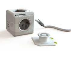 Galia - Allocacoc PowerCube Extended USB 4 Outlets 2 USB 3m Pilka