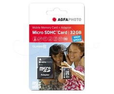 AgfaPhoto Micro SDHC UHS-I 32GB didelės spartos 10 klasės U1 + adapteris