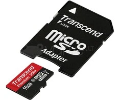 Atminties kortelė TRANSCEND 16GB Micro SDHC Class 10 UHS-I su adapteriu