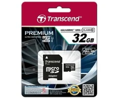 Atminties kortelė TRANSCEND 32GB Micro SDHC Class 10 UHS-I su adapteriu