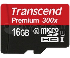 Atminties kortelė TRANSCEND 16GB Micro SDHC 10 klasės UHS-I kortelė