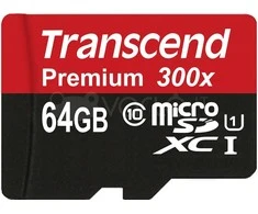 Atminties kortelė TRANSCEND 64GB Micro SDXC Class10 UHS-1 su adapteriu