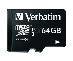 Atminties kortelė Verbatim Micro SDXC 64GB Class 10 su adapteriu