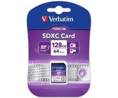 Atminties kortelė Verbatim Premium 128GB, 600x, SDXC UHS-I / V44025