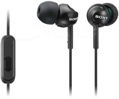 Į ausis įdedamos ausinės Sony MDR-EX110AP su mikrofonu, Juodos