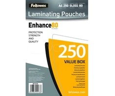 Fellowes A4 blizgus 80 mikronų laminavimo maišelis - 250 pak
