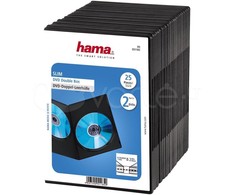 Hama Slim DVD Double Jewel Case pakuotė, 25 vnt., juoda 51185