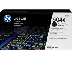 Hewlett Packard (HP) HP CE250XD No.504A Dual Pack Juodas Cartridge (CE250XD) EOL