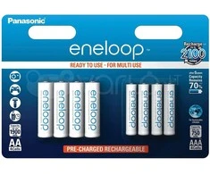 Baterija - Panasonic Eneloop 4 AAA + 4 AA Įkraunamos NiMH Baterijos