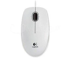 Pelė LOGITECH B100, USB, balta sp.