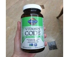 Garden of life Vitamin Code RAW B-COMPLEX - B grupės vitaminai visaverčiai su antioksidantais, probiotikais ir fermentais. Bioaktyvus kompleksas, 60 vegkapsulių