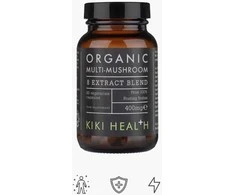 KIKI Health Organic Multi-Mushroom - 8 Funkcinių Grybų ekstraktų kompleksas- stipraim imunitetui, 60 vegkapsulių