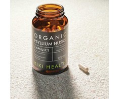 KIKI Health Organic PSYLLIUM HUSKS - Natūralios Skaidulos žarnynui, 120 kapsulių