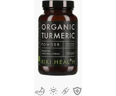 KIKI Health Organic TURMERIC- Ekologiška Ciberžolė su kurkuminu,150 g. milteliai
