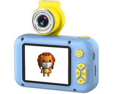 CP aviBērnu Nolokāmas linzas Foto un Video Kamera ar MicroSD 2'' LCD krāsu displeju Zila