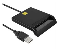 CP ID2 USB 2.0 ID kartes lasītājs 80cm vads 420 Kb/s (6.5x6cm) Melns