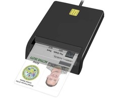 CP ID2 USB 2.0 ID kartes lasītājs 80cm vads 420 Kb/s (6.5x6cm) Melns