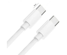 CP USB-C uz USB-C PD 60W 3A Super Ātras Uzlādes 1m Universāls Kabelis ar 8mm gariem konektoriem Balta