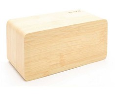 Evelatus EMC01 Digitāls Koka kubs Pulkstenis Modinātājs uzrāda mitrumu temperatūru + USB lādētājs Dzeltens