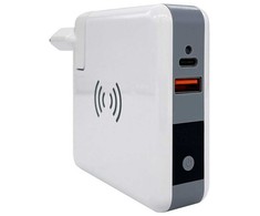 Evelatus EWC06 4in1 10W ceļojumu komplekts bezvadu un sienas lādētājs 18W USB-C / USB ar Power Bank 6700maah