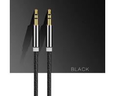 iLike AX1 Izturīgs Pīta vada 1m Aux Jack kabelis 3.5mm spraudnis uz 3.5mm spraudnis 2-line Melns (OEM)