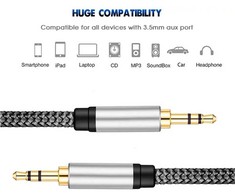 iLike AX1 Izturīgs Pīta vada 1m Aux Jack kabelis 3.5mm spraudnis uz 3.5mm spraudnis 2-line Sudraba (OEM)