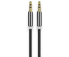 iLike AX1 Izturīgs Pīta vada 1m Aux Jack kabelis 3.5mm spraudnis uz 3.5mm spraudnis 2-line Melns (OEM)