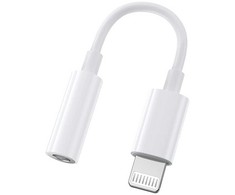 iLike AX5 Turīgs TPE audio vads adapteris no Lightning vīrišķis uz 3.5mm spraudnis balts DAC versija (OEM)