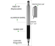 iLike P21 Kapacitīvais 2in1 Stylus irbulis augstu precizitāti un zīmēšanu (Planšetēm / Telefoniem) Sudraba