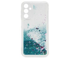 iLike Samsung Galaxy A35 Silikoninis dėklas Vanduo Glitter Mėlyna