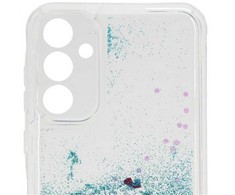 iLike Samsung Galaxy A55 Silikoninis dėklas Vanduo Glitter Mėlyna