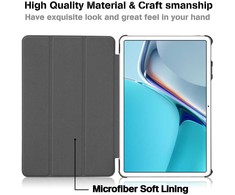 iLike Tri-Fold Plāns Eko-Ādas Statīva Maks Lenovo Tab P12 12.7'' (2023) Sakura