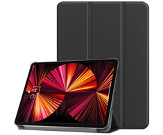 Dėklas na tablet iLike Galaxy Tab A8 10.5 (2021) X200 / X205 / X207 Tri-Fold Eco-Leather* Stand Case Juodas