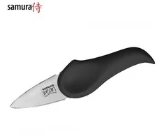 Samura Pearl Perfect Opening Oyster peilis 73mm blade from Japan steel 59 HRC Juodas