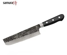 Samura Pro-S Lunar Kitchen Nakiri peilis 177mm Hammered Damascus Japan steel 61 HRC