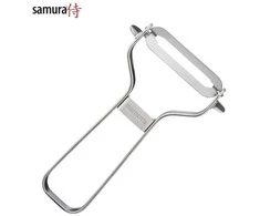 Samura Sharp &amp; Effortless metalinis daržovių skustuvas su tiesiais 61 mm peiliais iš japoniško plieno sidabro