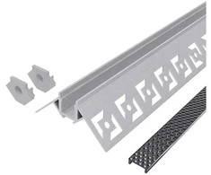 Avide įleidžiamas aliuminio profilis išoriniam kampui 50x22mm su juodu dangteliu, 1m