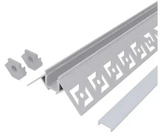 Avide įleidžiamas aliuminio profilis išoriniam kampui 50x22mm su matiniu dangteliu, 1m
